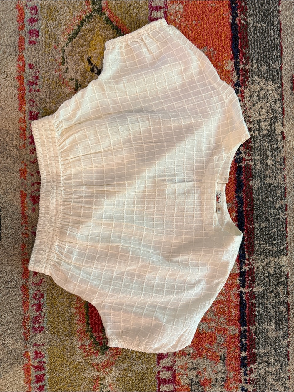Faherty White Textured Crop Top